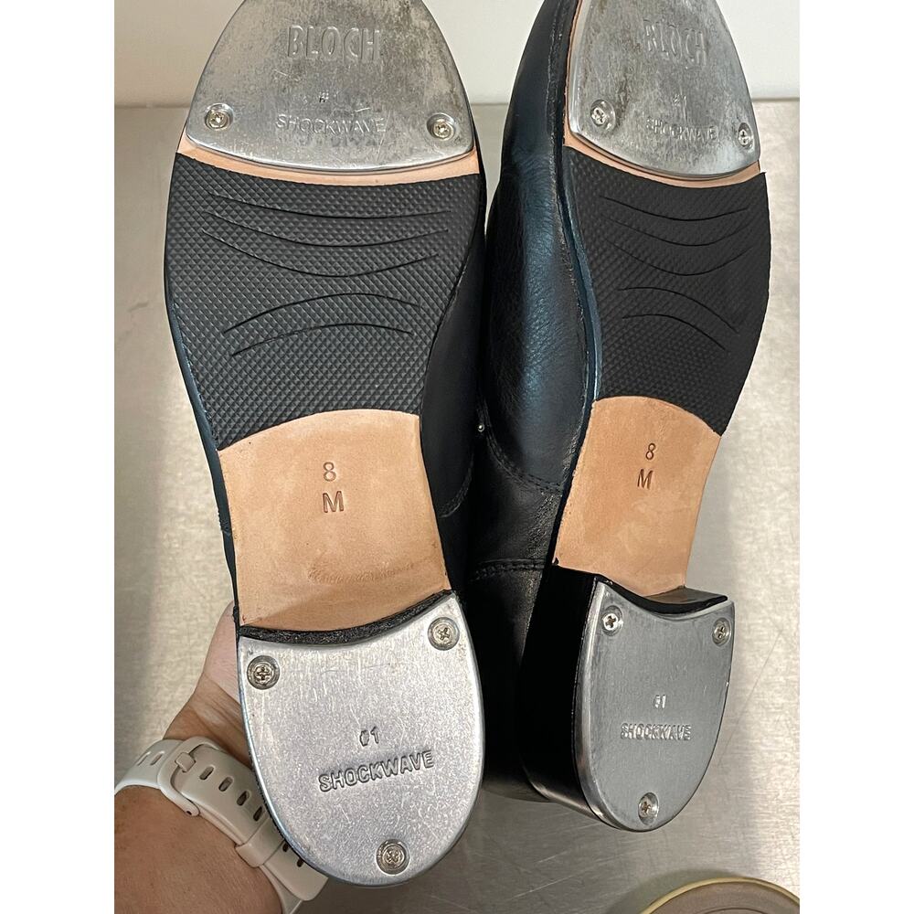 Bloch Ladies Leather Tap Shoes Black Size 8M Dance - Picture 7 of 8